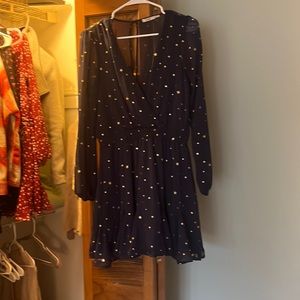 Navy dress with gold stars